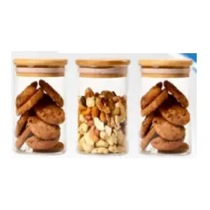 Wooden Cap Jars (Pack of 3)