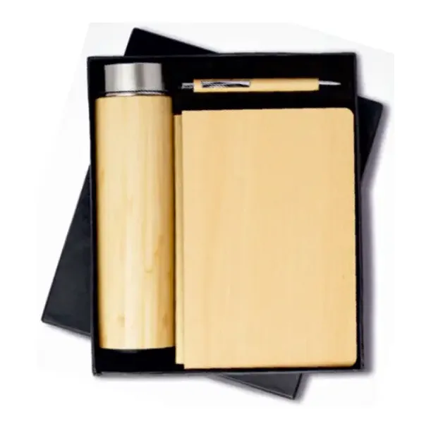 3-in-1 Wooden Bottle Diary Set