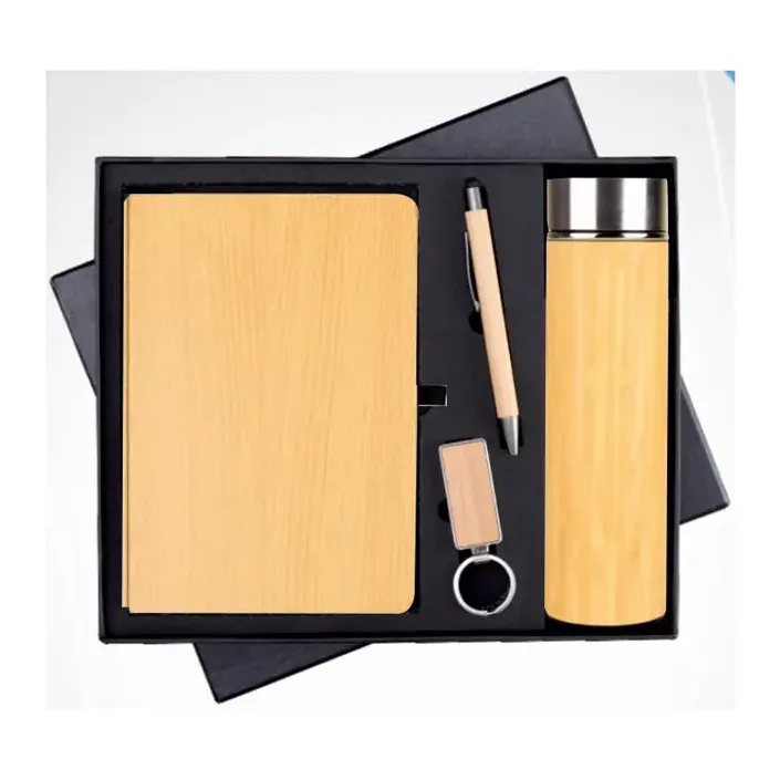 4-in-1 Wooden Bottle Diary Set