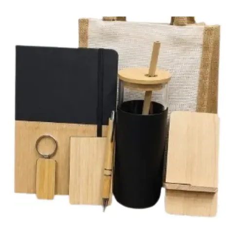 White Jute Bag With Glass – Bag Gift Sets