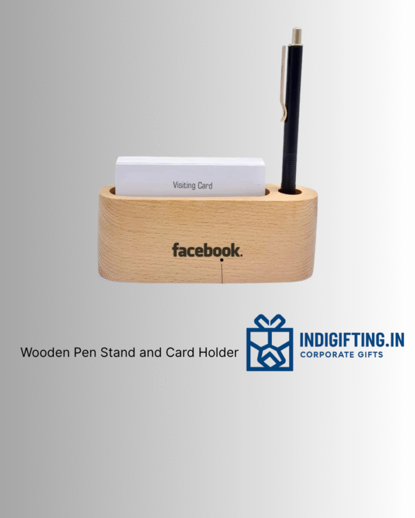Wooden Pen Stand and Card Holder