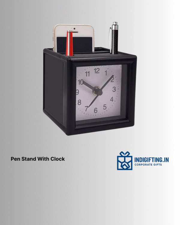 Pen Stand With Clock