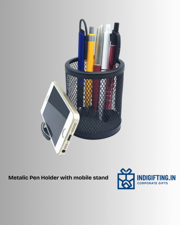 Metalic Pen Holder with mobile stand